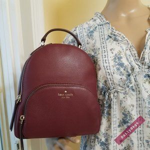 KATE SPADE MEDIUM JACKSON BACKPACK LEATHER CHERRY